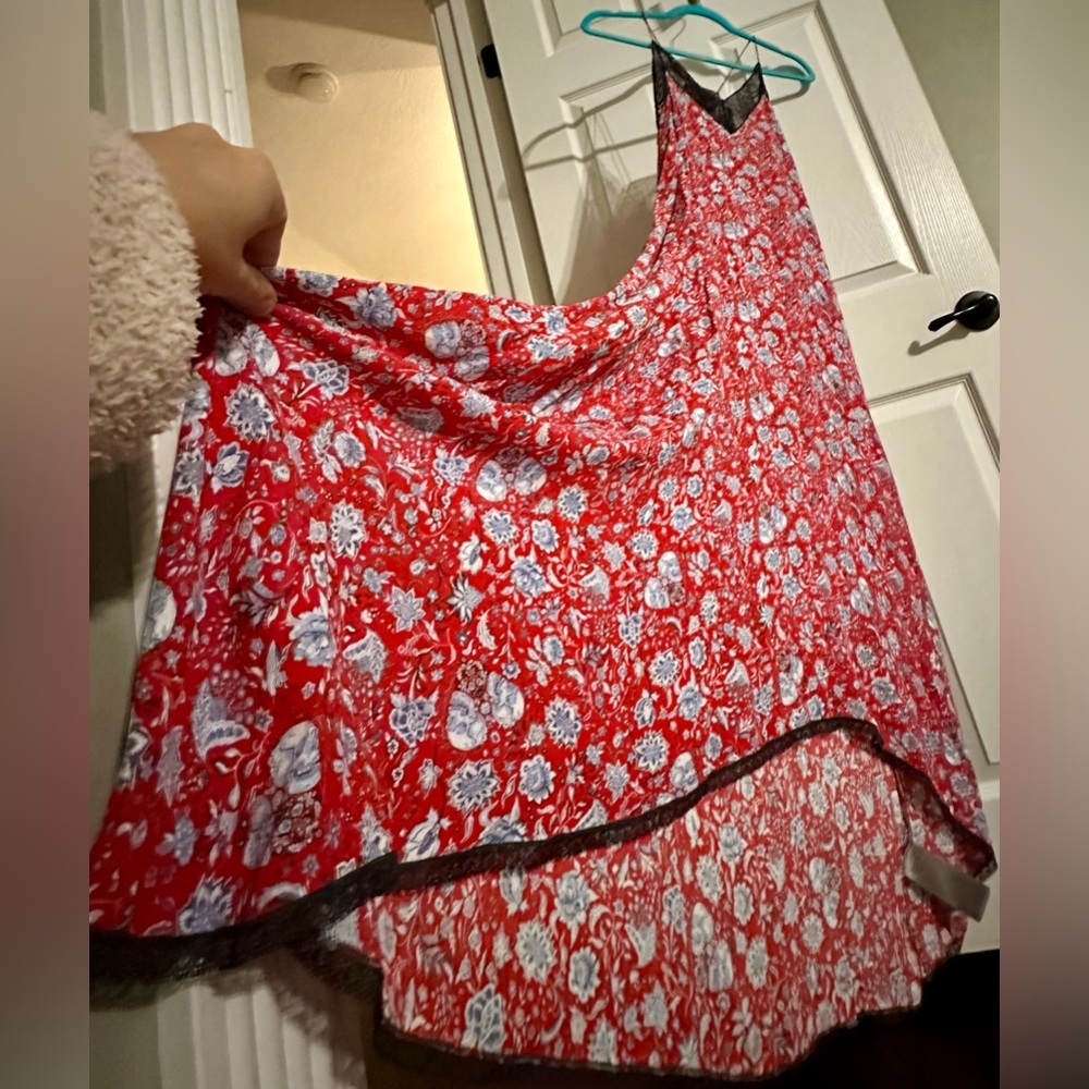 ‼️RARE‼️🎸ZADIG & VOLTAIRE🎸🔥NWOT🔥 FLORAL-PRINT HANDKERCHIEF-HEM DRESS— S - Picture 7 of 16